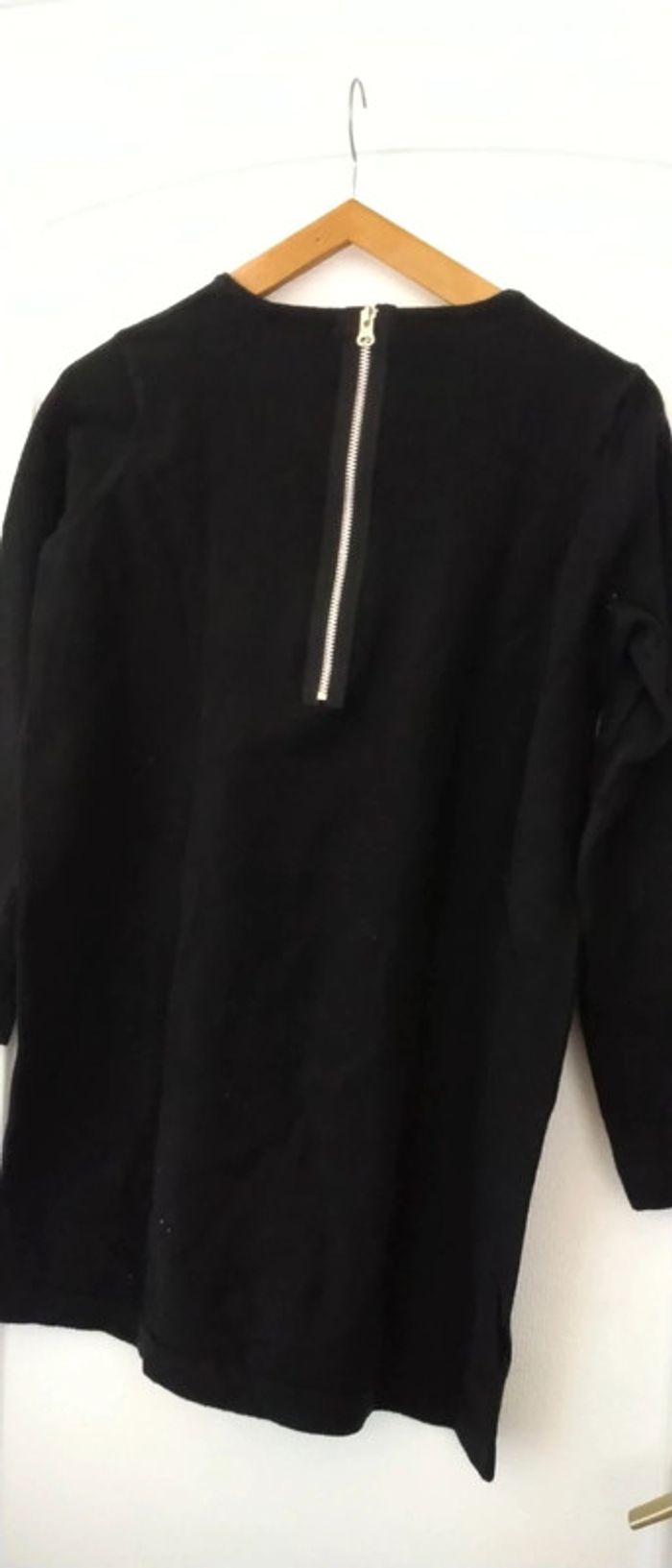 Pull long fermeture éclair au dos noir femme S mango - photo numéro 5