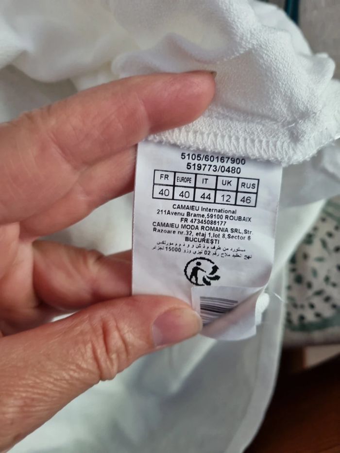 Chemisier blanc avec dentelle taille 40 - photo numéro 6