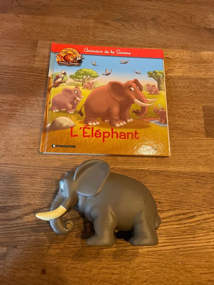 Livre Altaya Le monde des animaux Sauvages Animaux de la savane L’elephant et sa figurine