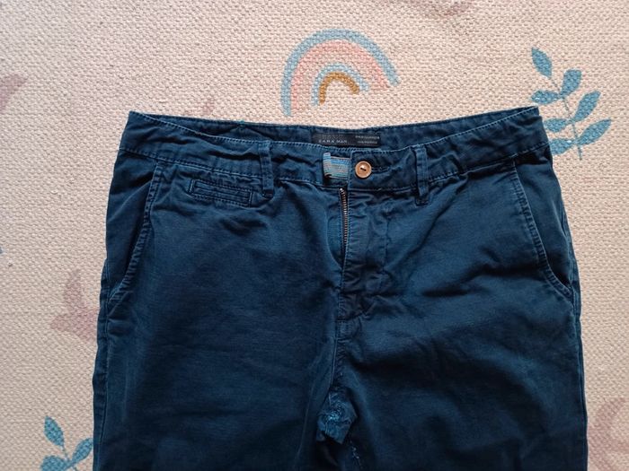 Pantalon droit bleu zara man 38 basic - photo numéro 2