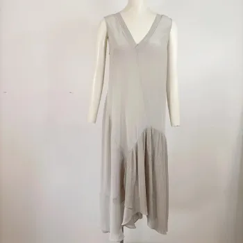 Robe midi asymétrique AllSaints gris clair - Col V - Taille S - A661