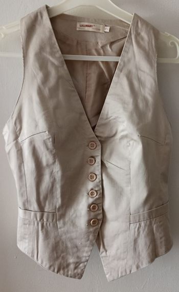 Gilet de costume beige élégant - LULUMARY - Taille 1 (S)