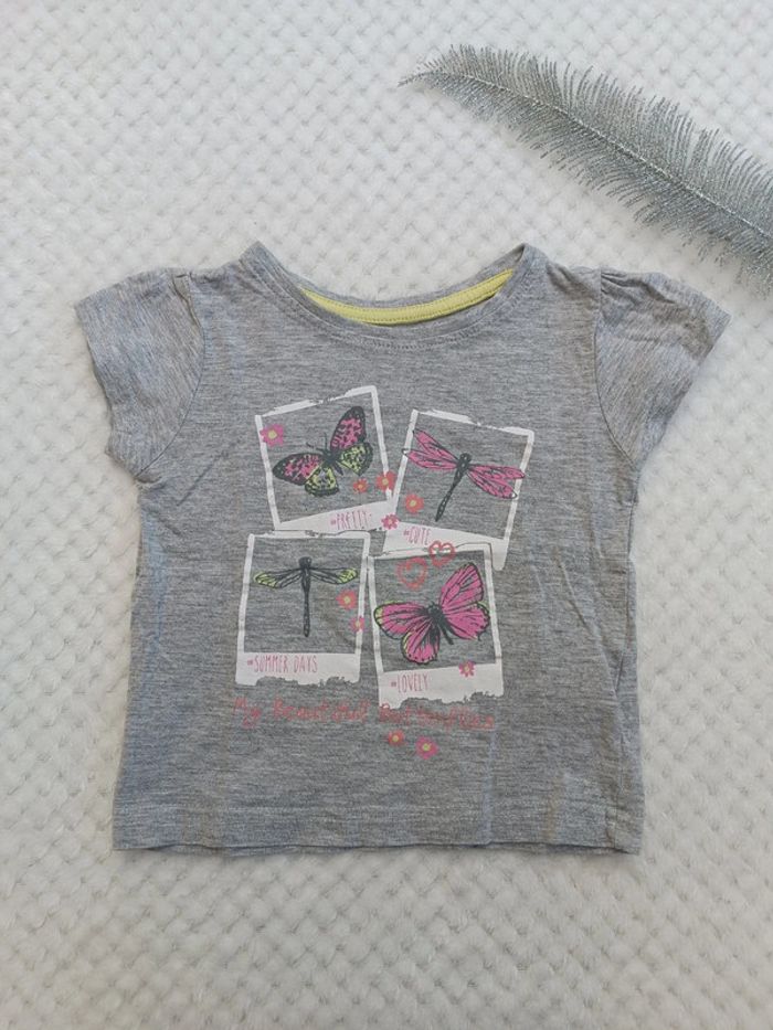 🔸Young Dimension T-shirt MC gris – 12 mois fille 🔸