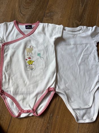 Lot 2 bodies MC sergent major 6 mois mixte