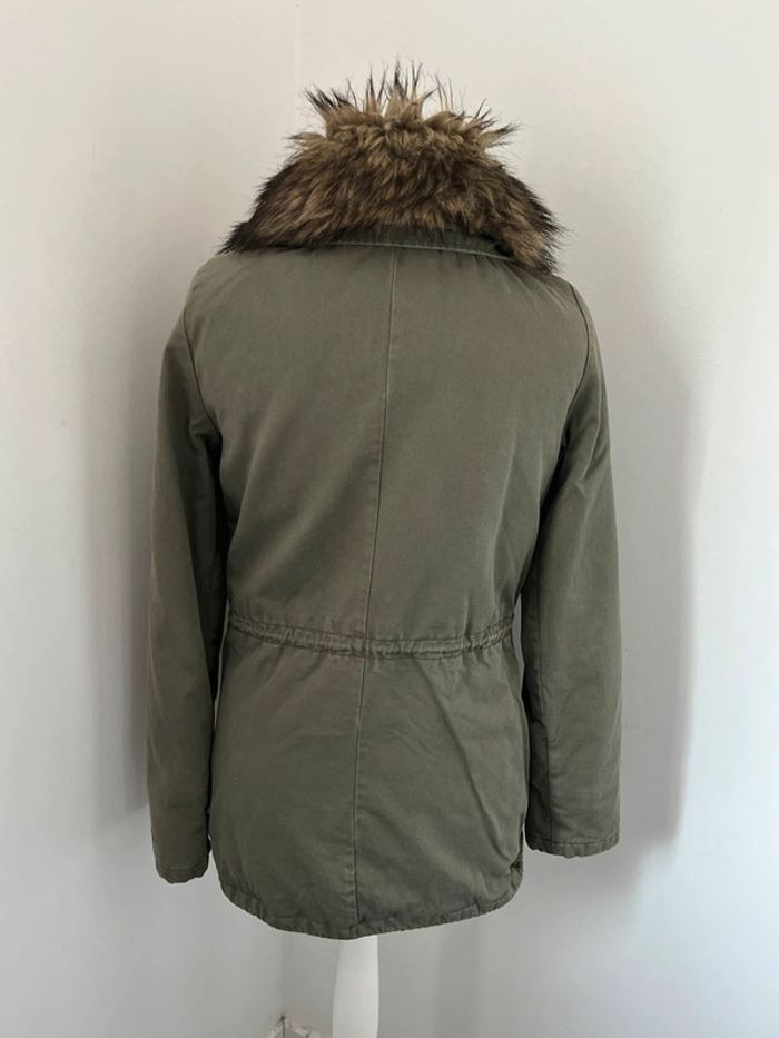 Veste parka kaki fausse fourrure H&M XS - photo numéro 4
