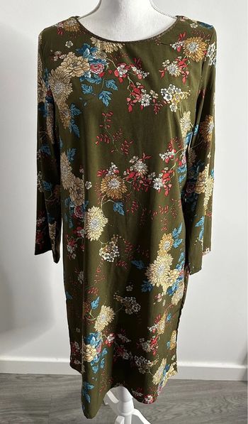 Robe à fleurs kaki et multicolore TM