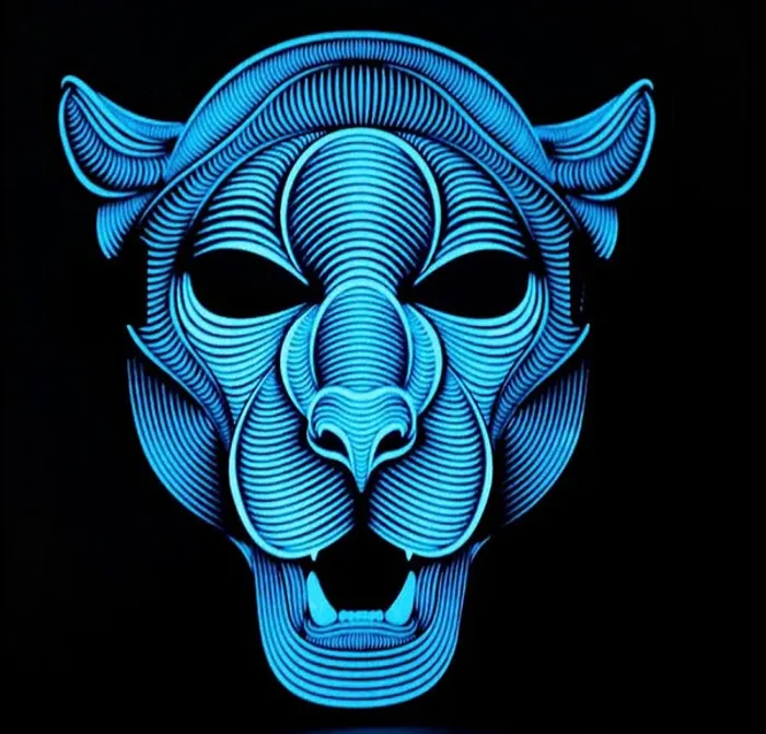 Masque panthère lumineux réactif au son – Goodmark Taille Unique Neuf - photo numéro 6