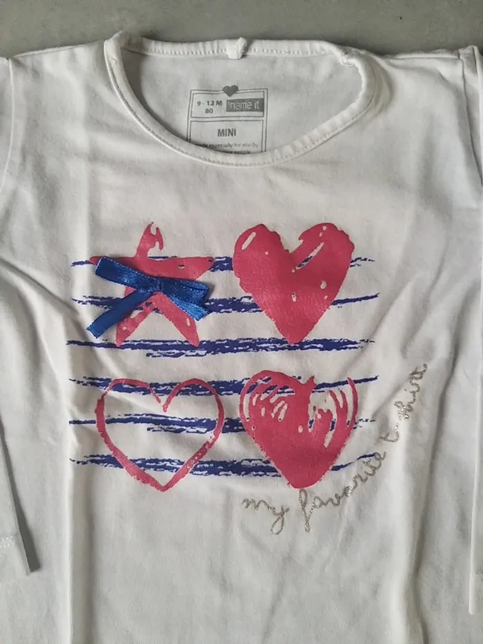 T-shirt manche longue blanc en 9-12 mois - photo numéro 2