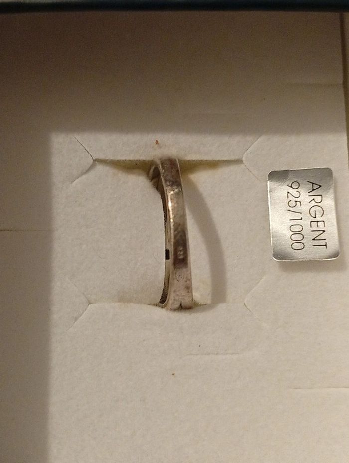 Bague argent 925 croisée oxydes blancs & noirs – EDORA - photo numéro 4