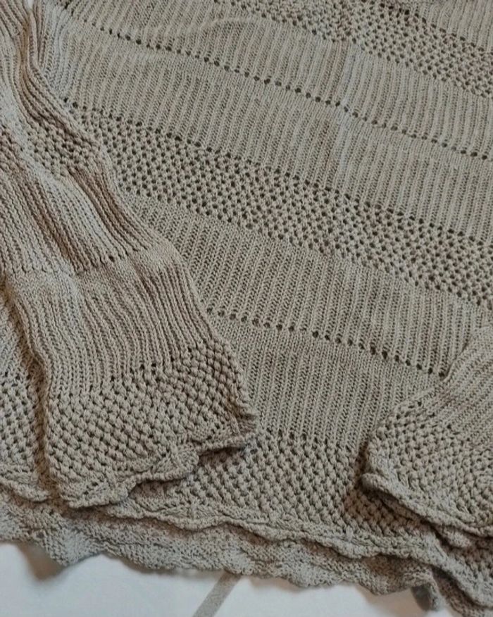 Pull femme brun ajouré croq top - photo numéro 9