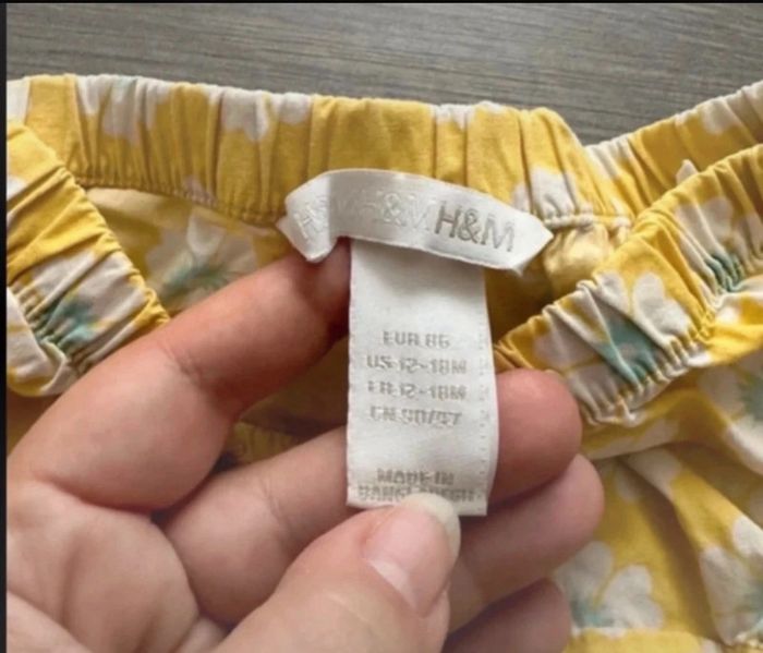 Bloomer fille léger jaune H&M 12/18 mois - photo numéro 2