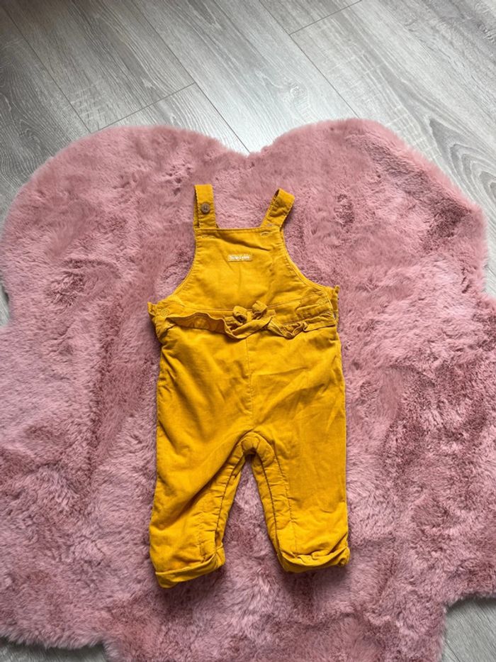Salopette velours hiver fille jaune moutarde 6 mois