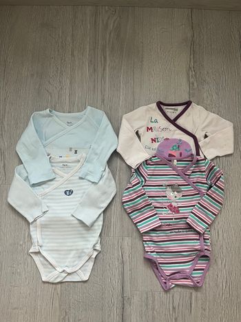 Lot de 4 bodies manches longues – 6 mois – Orchestra & Tex