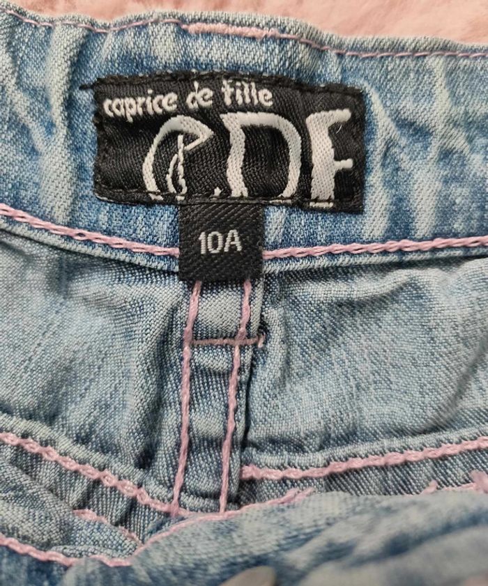 Short en jean caprice de fille 10 ans - photo numéro 3