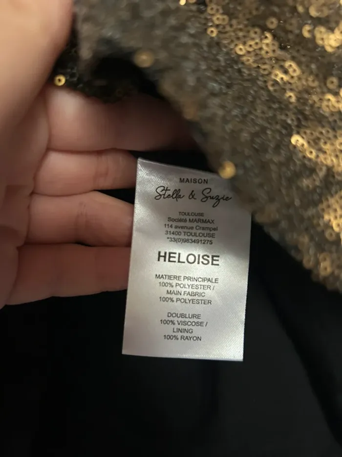Blouse Stella & Suzie t. L sequins dorés neuve Héloïse - photo numéro 5