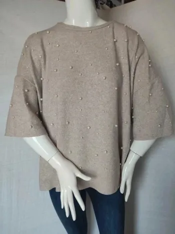 Pull beige manches 3/4