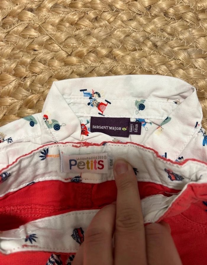 Ensemble chemise et short bébé garçon sergent major - photo numéro 3