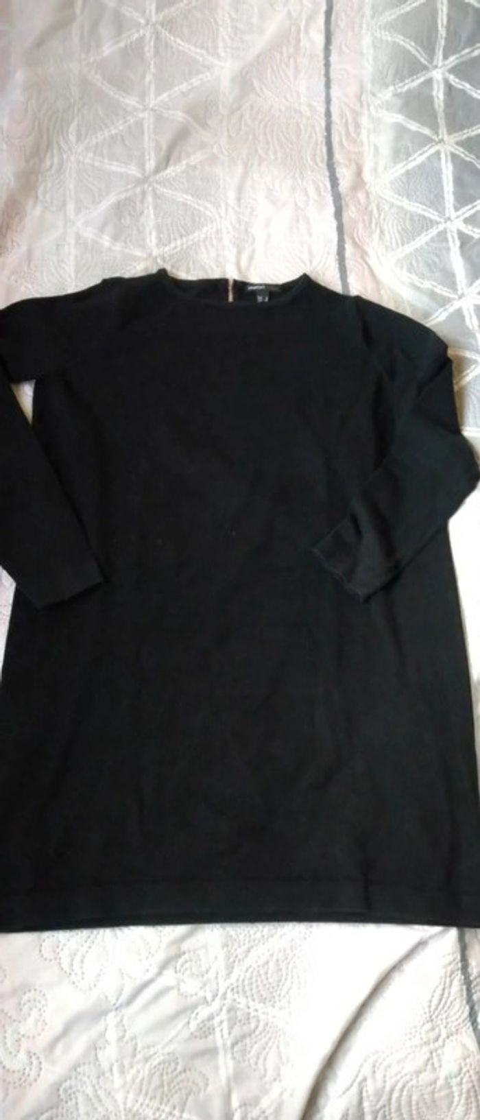 Pull long fermeture éclair au dos noir femme S mango - photo numéro 7