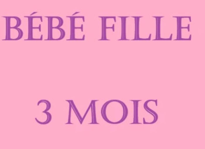 Bébé fille 3 mois