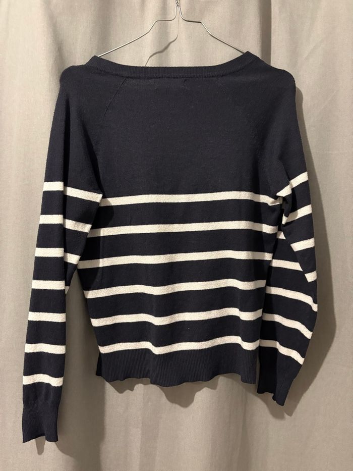 pull marinière col v - photo numéro 7