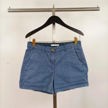 Short rayé bleu et blanc Camaïeu en coton – taille 36, coupe droite estivale A1061