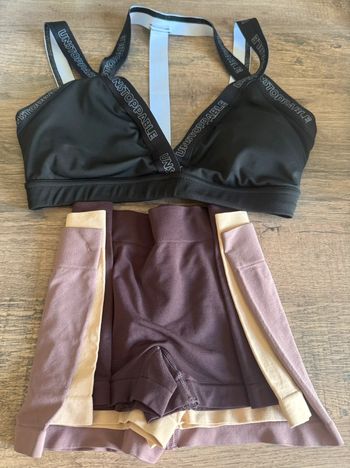Lot brassière sport + 3 shorts S