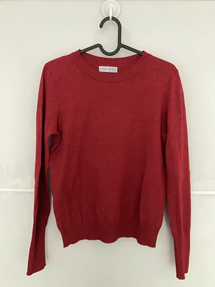 Pull fin rouge bordeau