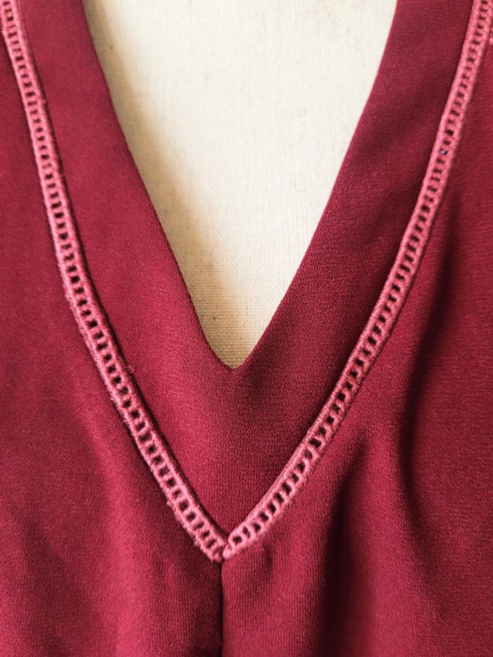 Robe manches courtes bordeaux prune Rue des Abbesses taille 3 ou 38 40 - photo numéro 4