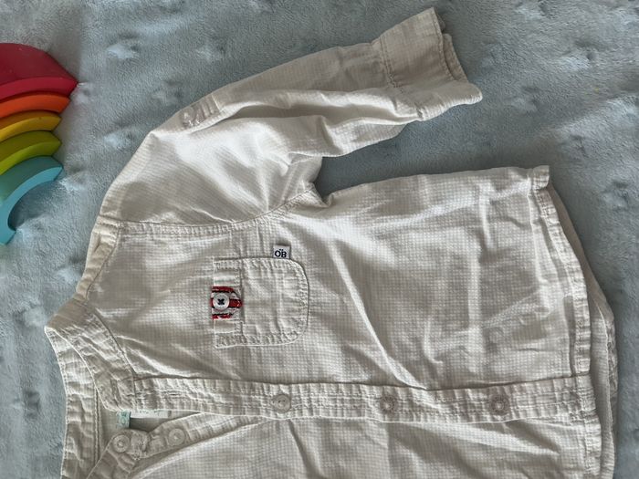 chemise manches longues blanc poche poitrine 12 mois obaibi - photo numéro 4