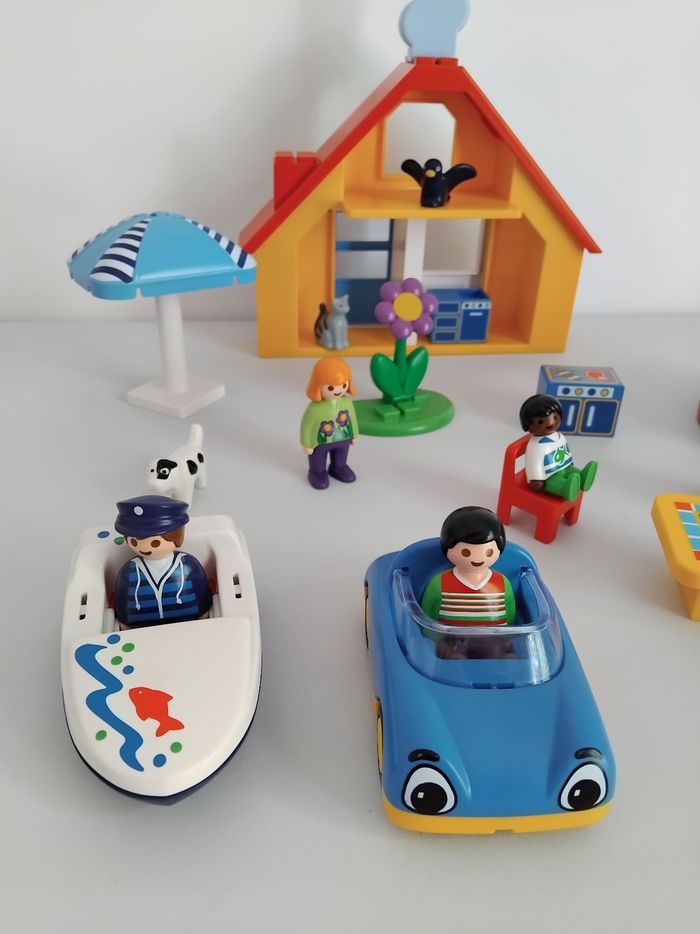 PLAYMOBIL 123 Maison de Vacances Voiture Bateau 9527 Junior Complet 🏡 - photo numéro 2