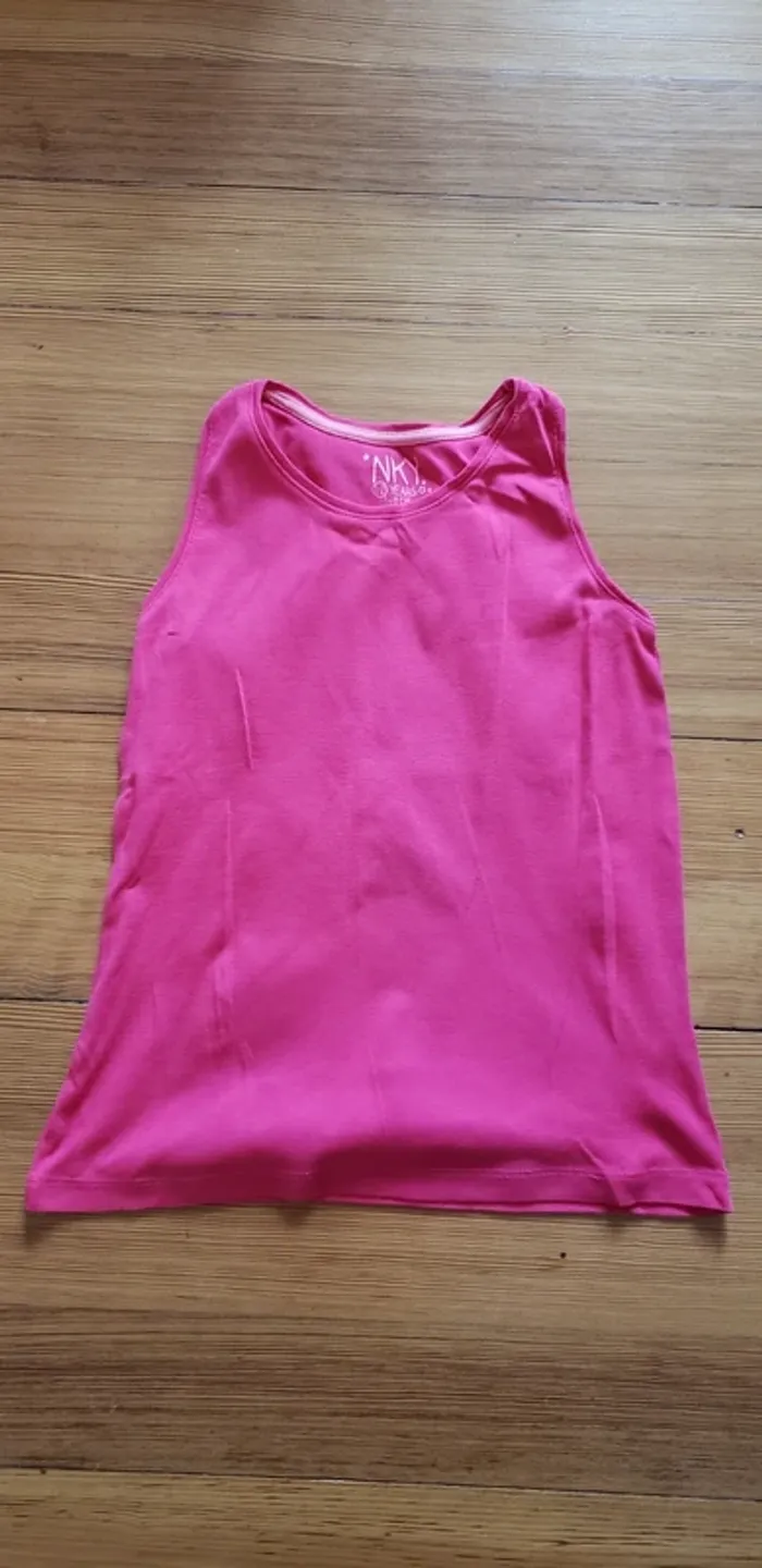 Debardeur coton fushia fille 10ans