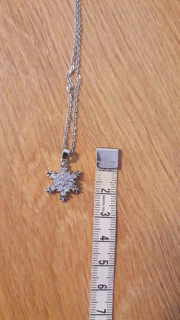 Bijoux Noël | Collier Flocon de Neige Argenté - Neuf - photo numéro 3
