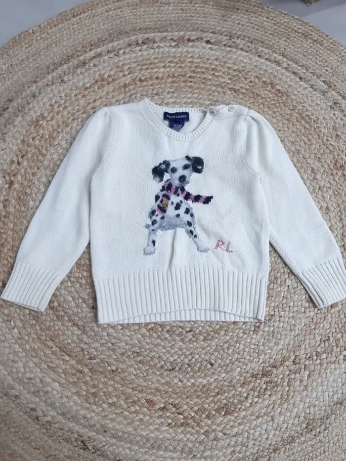 Pull chien dalmatien Ralph Lauren 4 ans