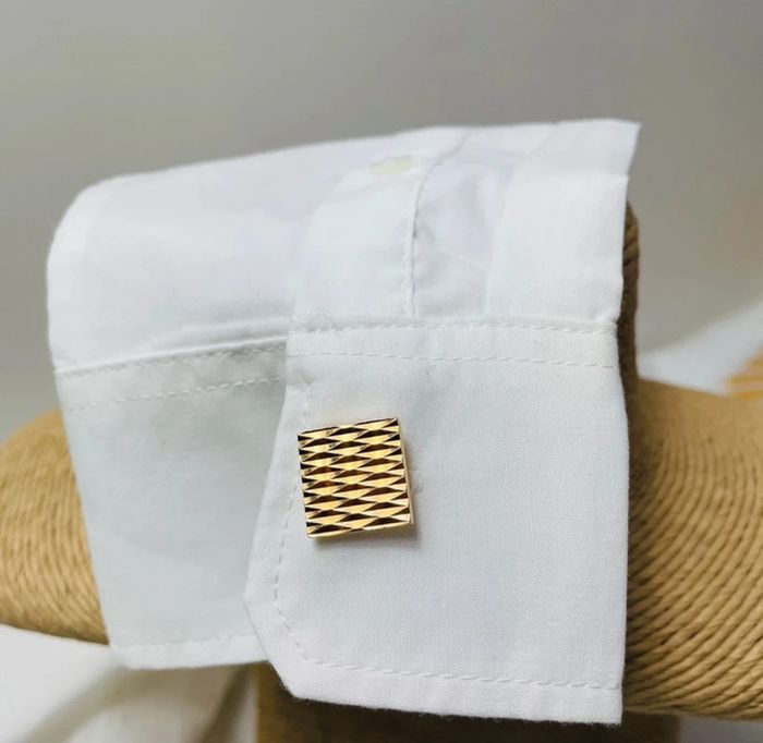 🔥 Paire Boutons de manchettes chic. Plaqué or. - photo numéro 16