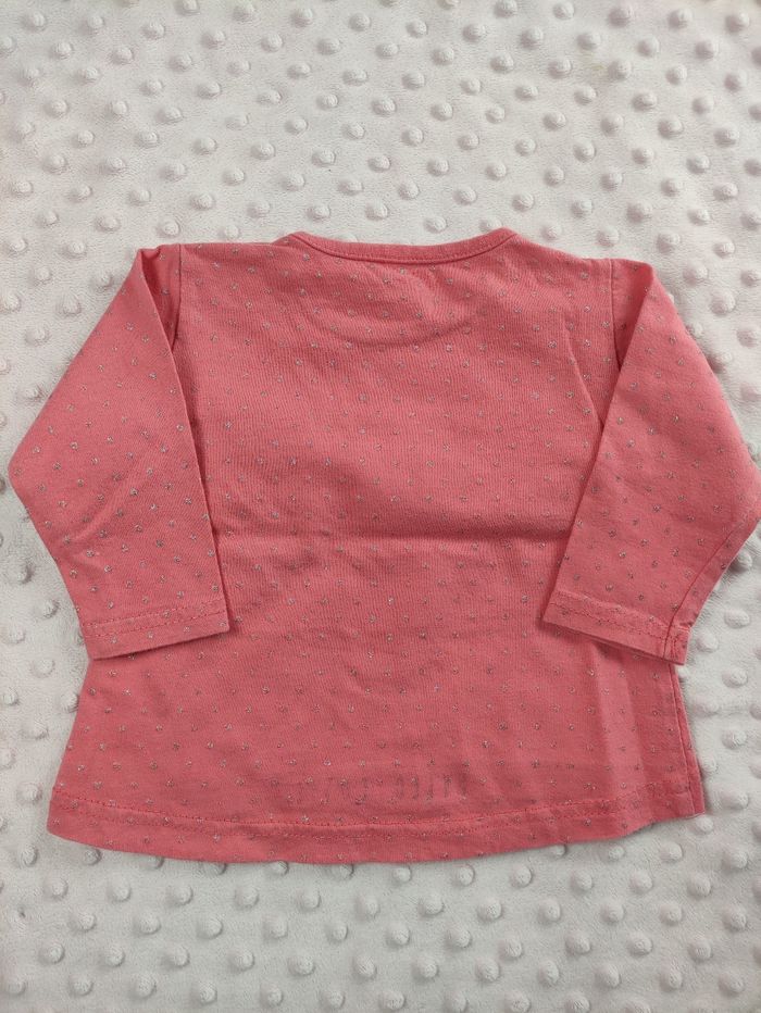 T-shirt manches longues rose taille 68 6 mois - photo numéro 3