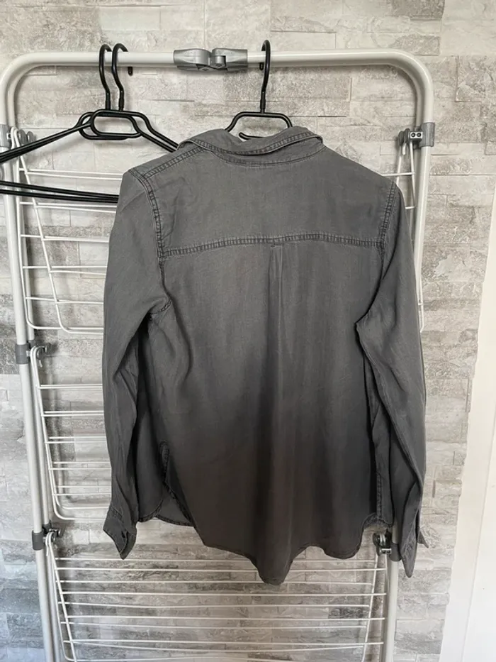 Chemise effet jeans grise - photo numéro 2