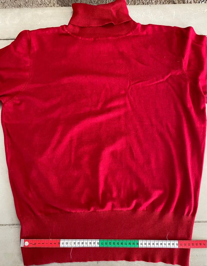 Pull col roulé Cintre à Cintre en maille rouge vif taille 7 L ou XL - photo numéro 11
