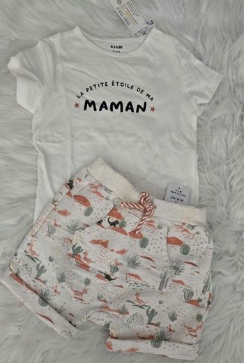 Neufs (non portés)🏷🥰.😍💙🤩 short et teeshirt mc 23/24mois Garçon 🤩💙😍