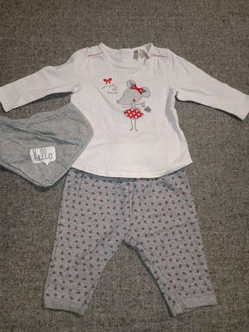 Ensemble pantalon chaud + tee-shirt Orchestra, 3mois