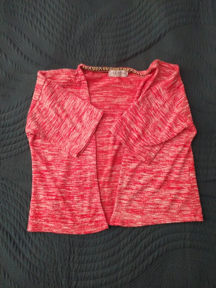 Gilet rouge et blanc Lisa Bahia 8 ans - photo numéro 3
