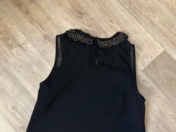 123 robe noir à col Claudine à sequin brillant pailletée femme, taille 36 - photo numéro 6