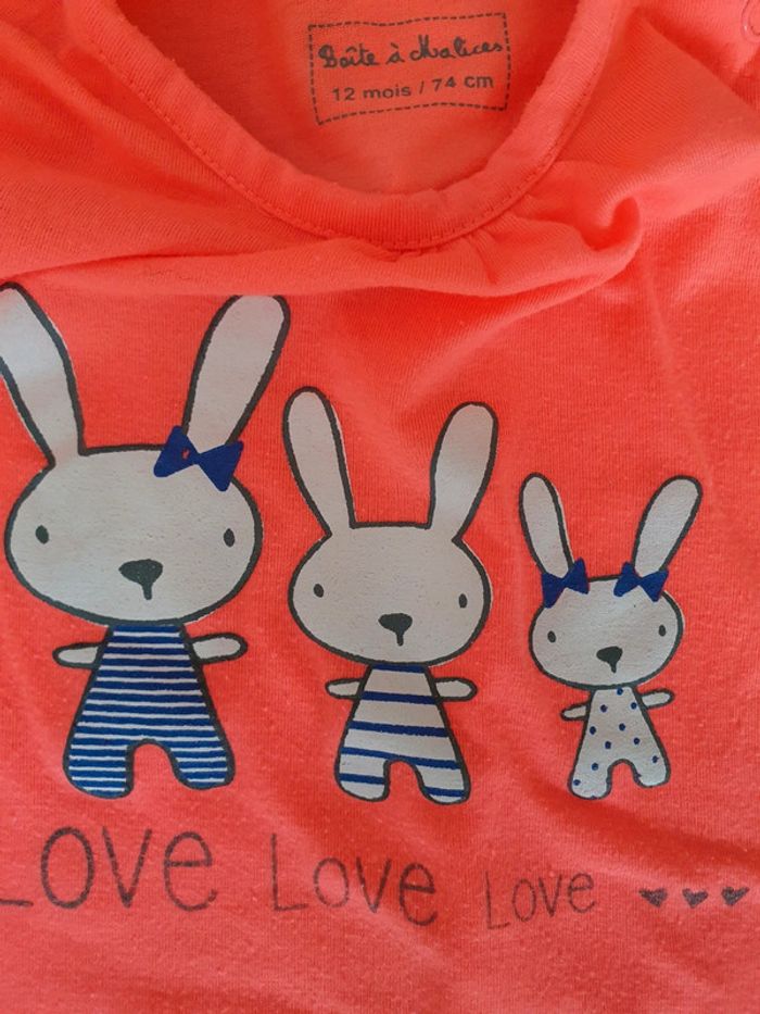 Lot de 2 t-shirts MC 12 mois - photo numéro 2