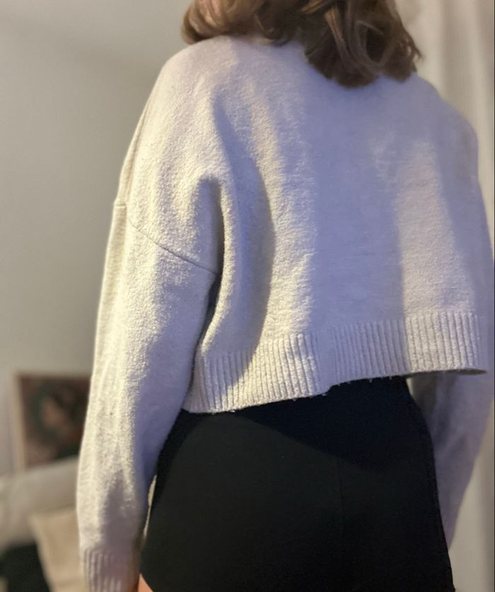 Pull manche longue col roulé blanc cassé - photo numéro 4