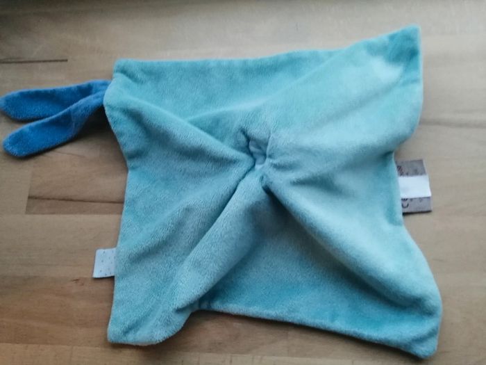 Doudou plat Jules ours nattou Jack Jules et Nestor bleu vert gris 26 cm - photo numéro 2