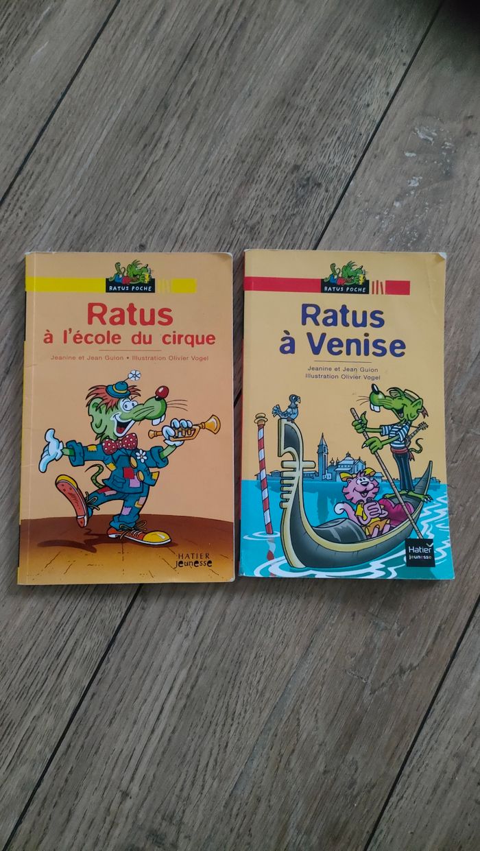 Lot de deux livres ratus : à l'ecole du cirque et à Venise.