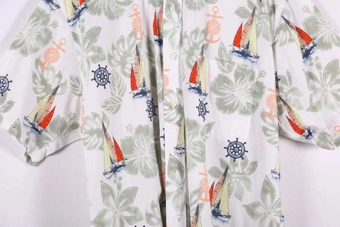 Incroyable chemisette vintage 90's en coton motif bateaux et encres marines (#240154) - photo numéro 5