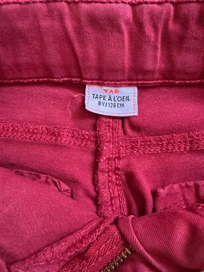 Pantalon jean bordeaux / rouge - photo numéro 4
