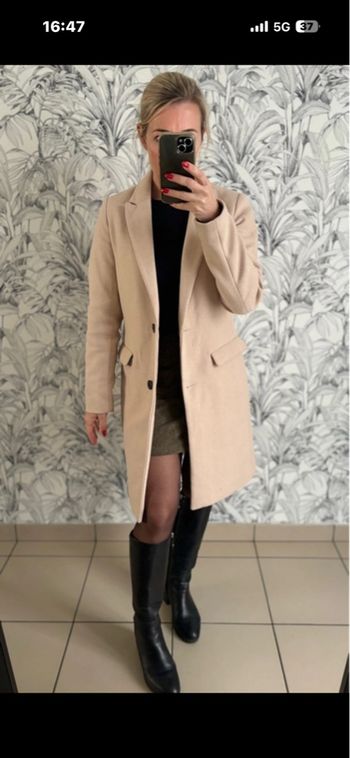 Long manteau beige