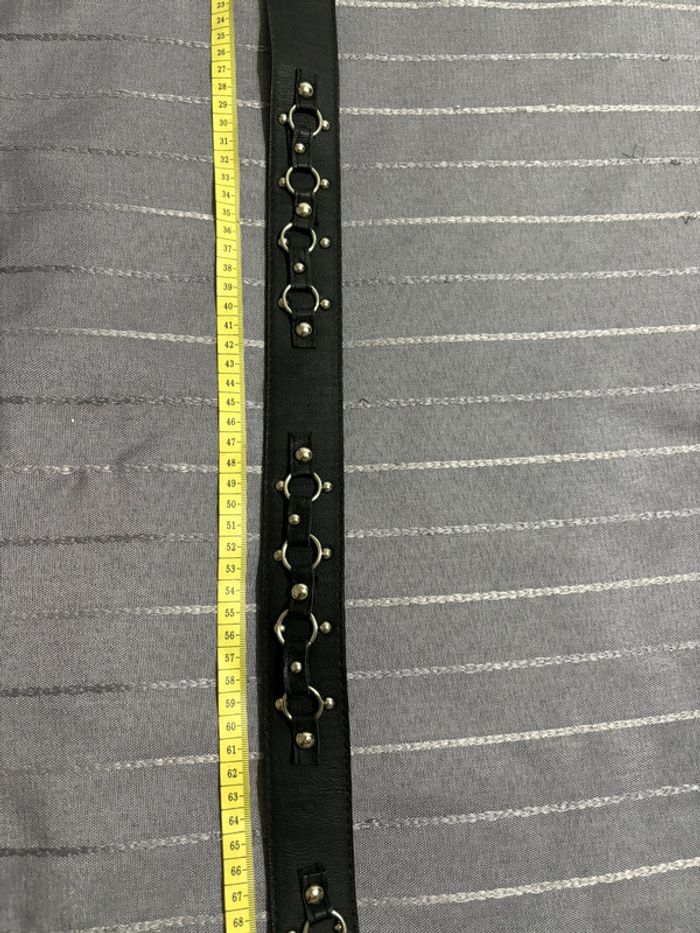 Superbe ceinture noire gothique/rock avec clous et anneaux et clous 90 cm neuve - photo numéro 9