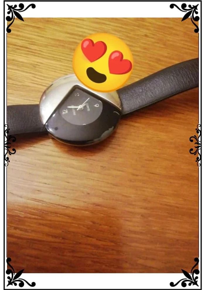 Montre noire cuir de veau - photo numéro 7